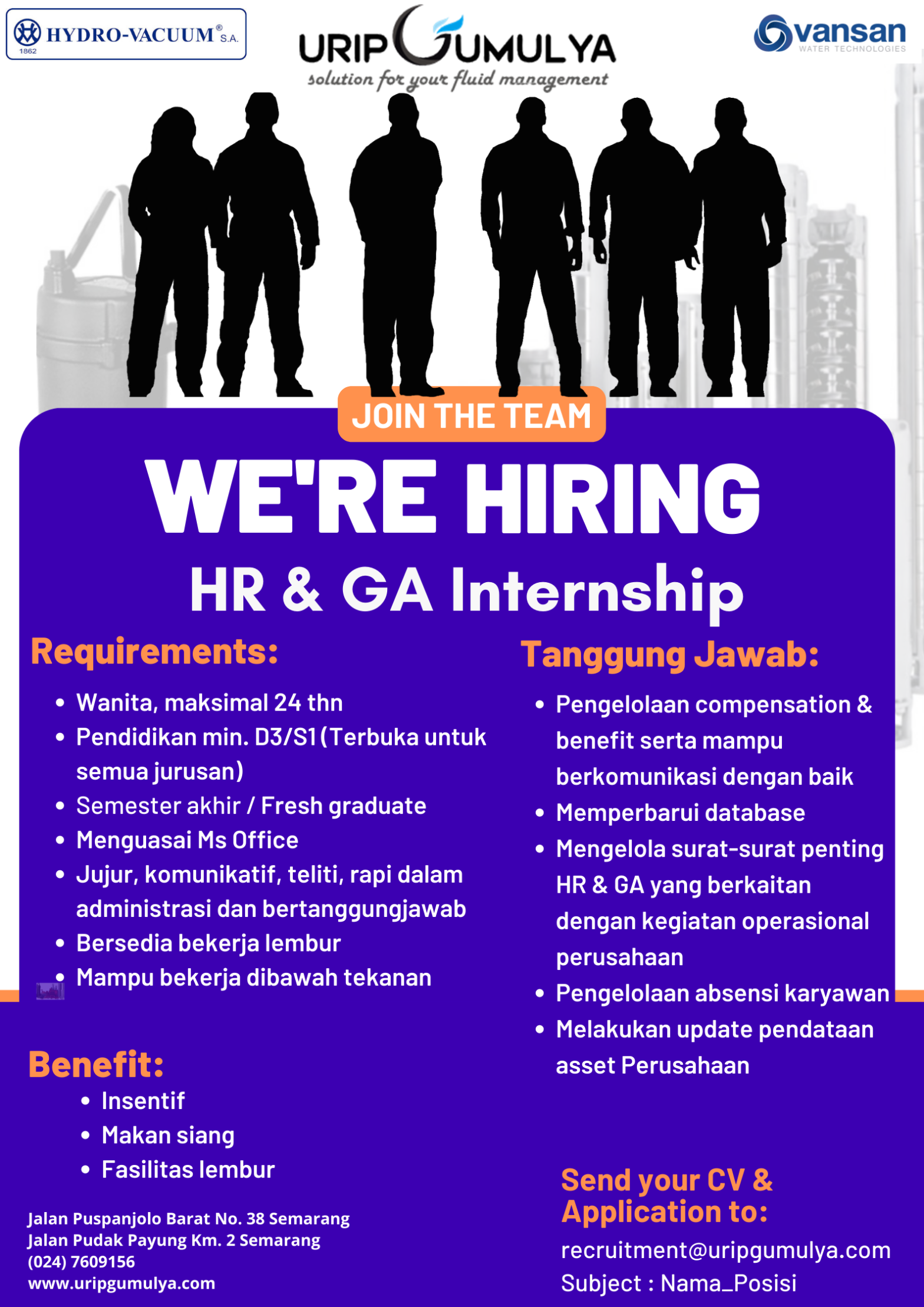 Lowongan Kerja Juli 2023 – Urip Gumulya – HR & GA Internship