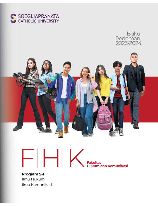 Cover Buku Pedoman Fakultas Hukum Komunikasi 2023-2024