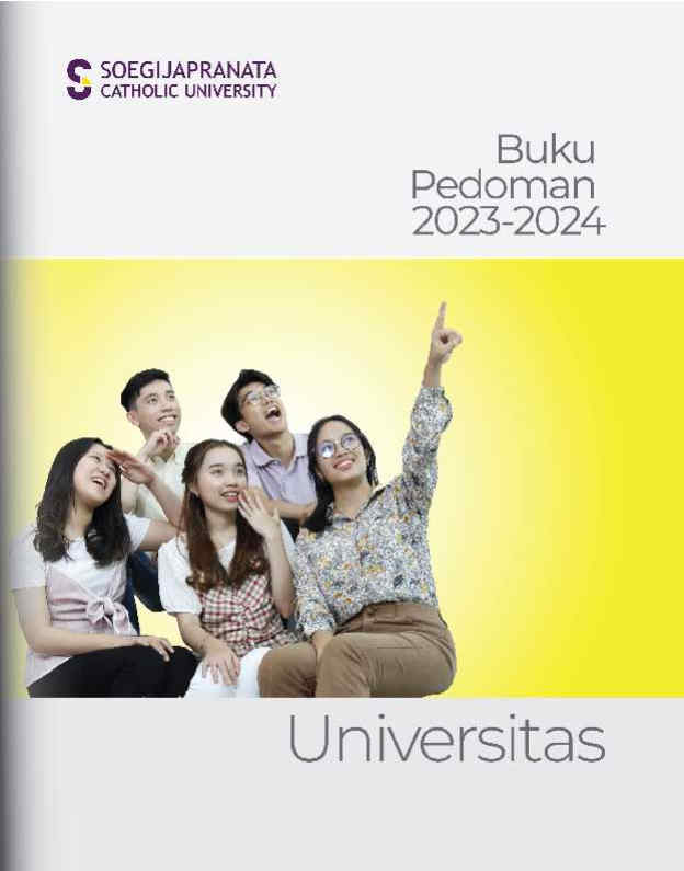 Cover Buku Pedoman Soegijapranata Catholic University 2023-2024