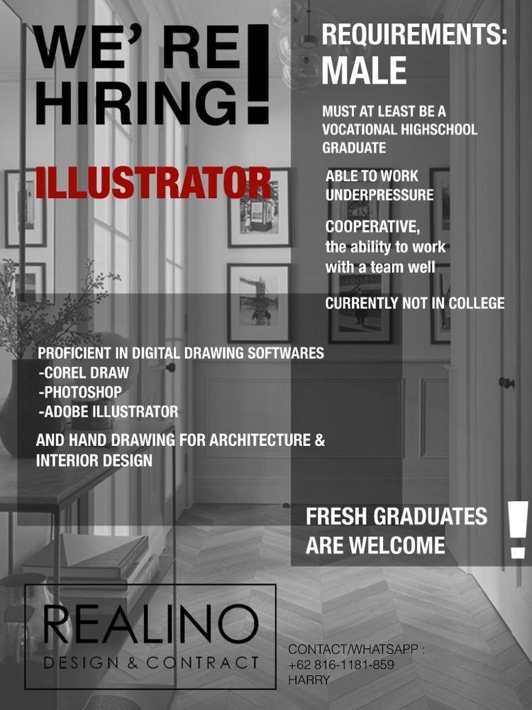 Lowongan Kerja Agustus 2023 – Realino Design & Contract – Illustrator