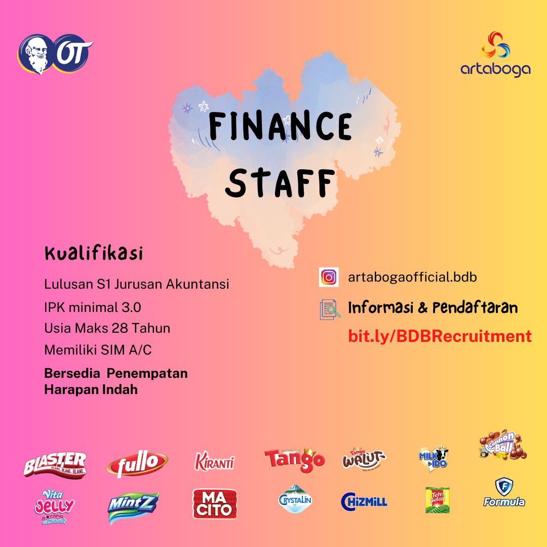 Lowongan Kerja November 2023 – ARTABOGA – Finance Staff