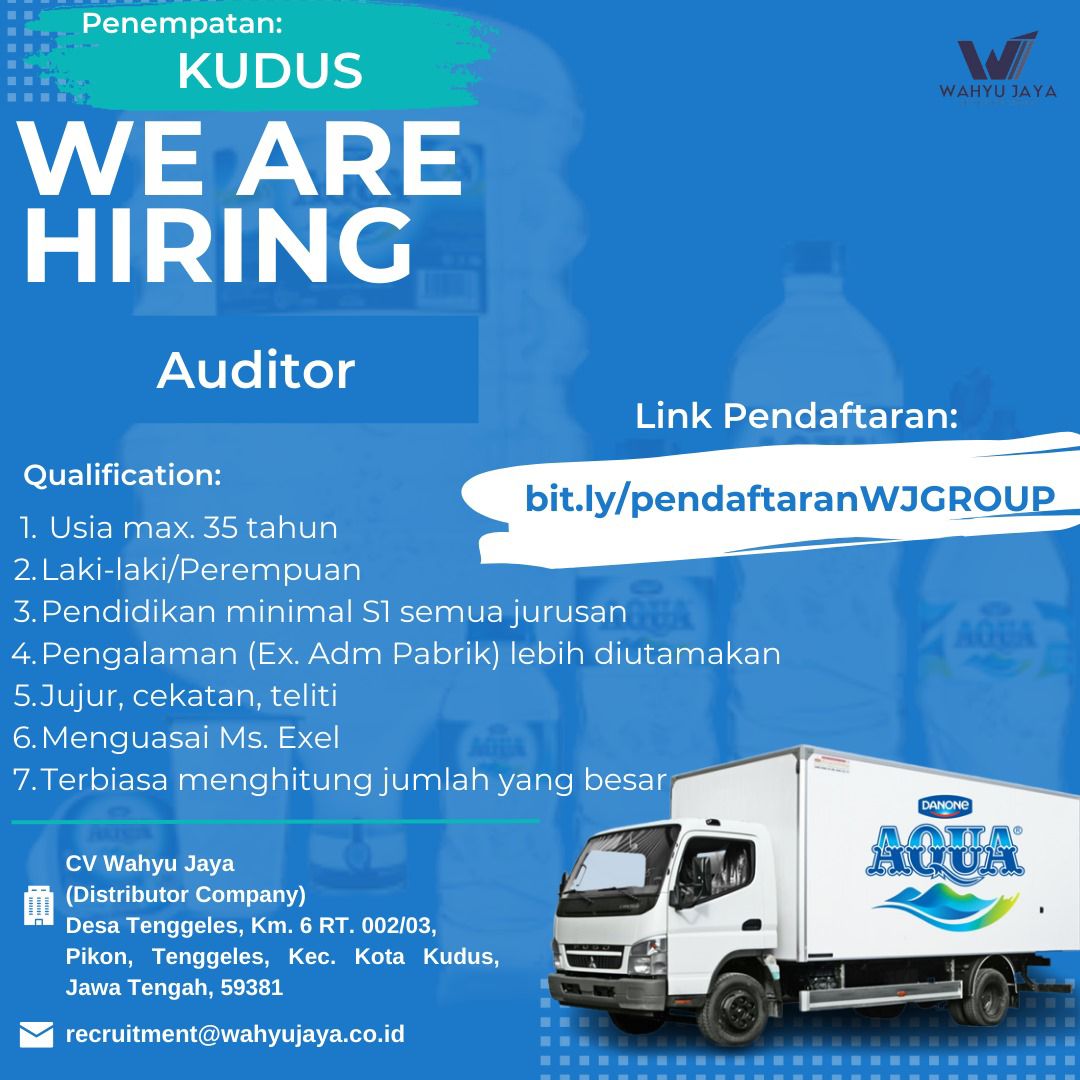 Lowongan Kerja Januari 2024 – CV Wahyu Jaya – Auditor