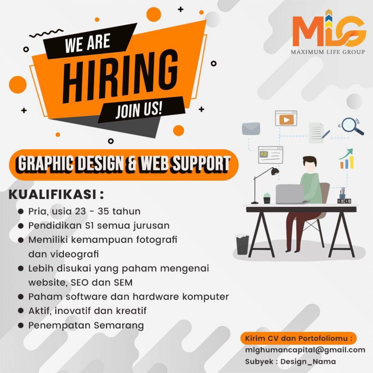Lowongan Kerja Februari 2024 – Maximum Life Group – Graphic Design & Web Support