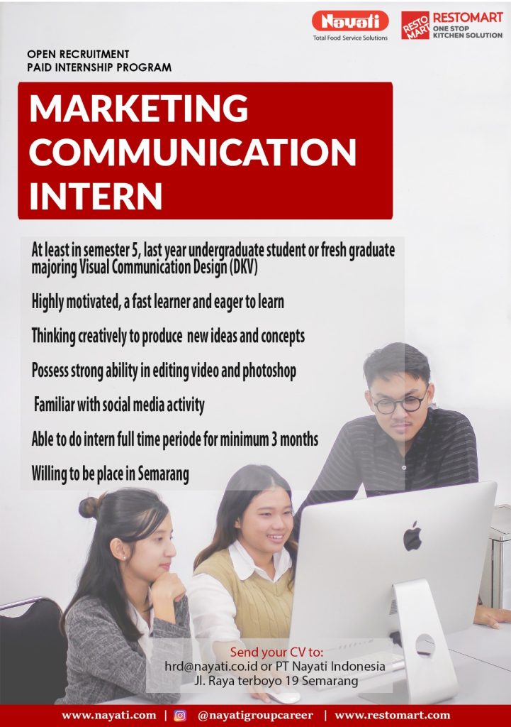 Lowongan kerja Februari 2024 – Nayati – Marketing Communication Intern ...