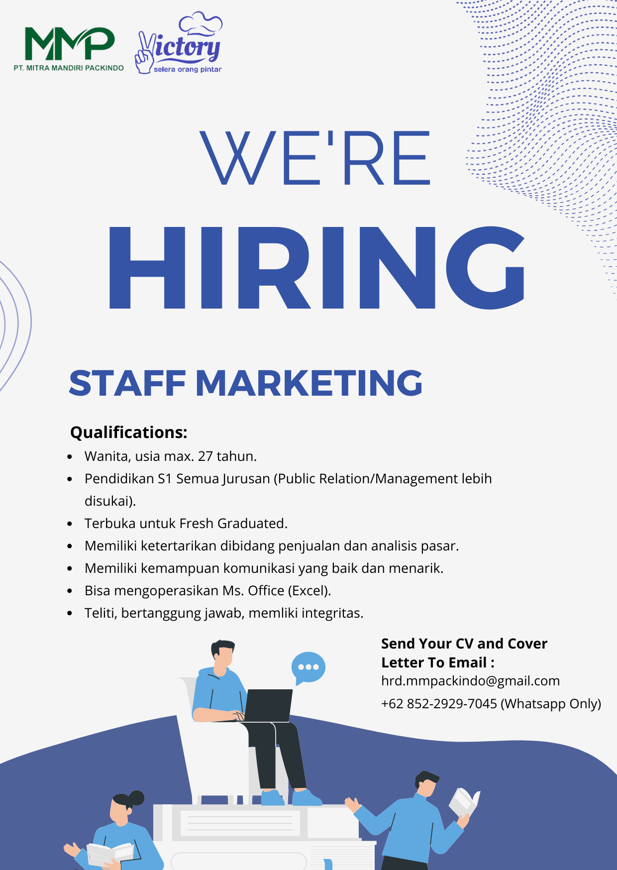 Lowongan Kerja Maret 2024 – PT. MITRA MANDIRI PACKINDO – Staff Marketing