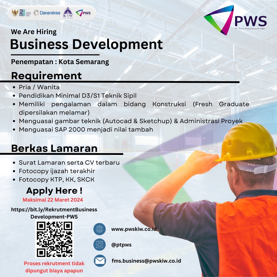 Lowongan Kerja Maret 2024 – PT. PUTRA WIJAYAKUSUMA SAKTI – Business Development