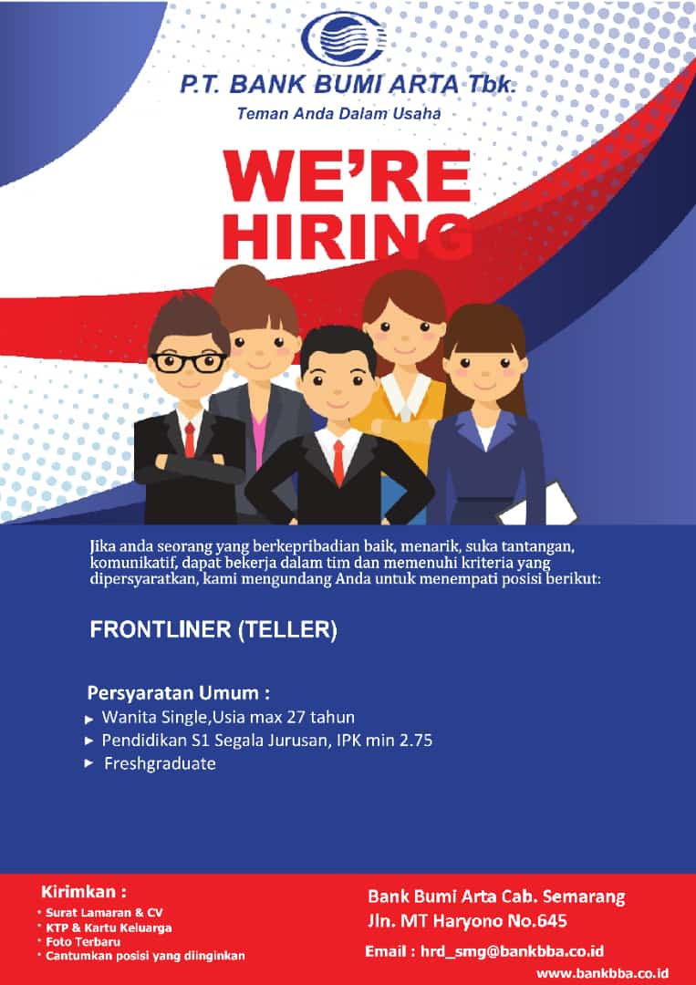 Lowongan Kerja Maret 2024 – BANK BUMI ARTA Tbk – Frontliner