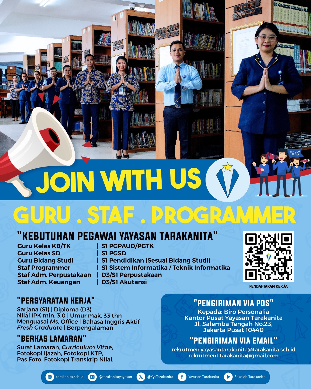Lowongan kerja Maret 2024 – YAYASAN TARAKANITA – Guru
