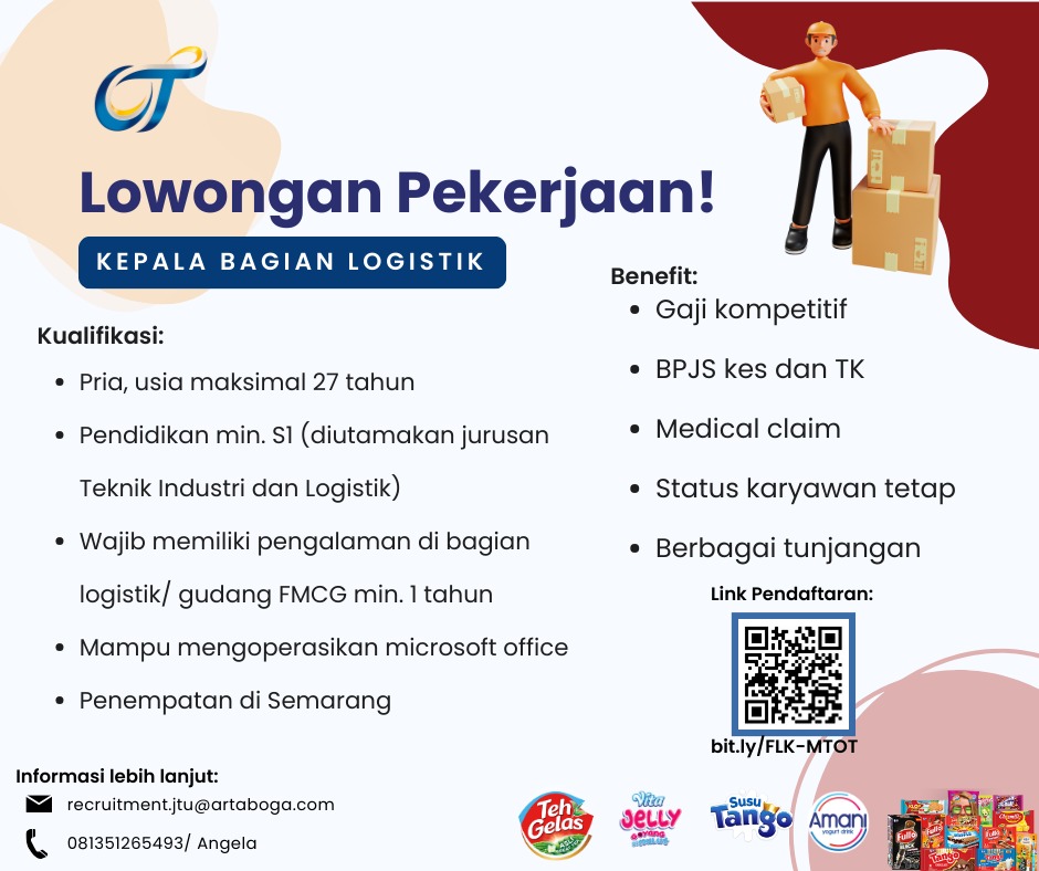 Lowongan Kerja Maret 2024 – ORANG TUA GROUP – Kepala Bagian Logistik Semarang