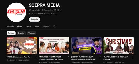 UKM Soepra Media SCU Aktif Bagikan Konten di YouTube dan Instagram