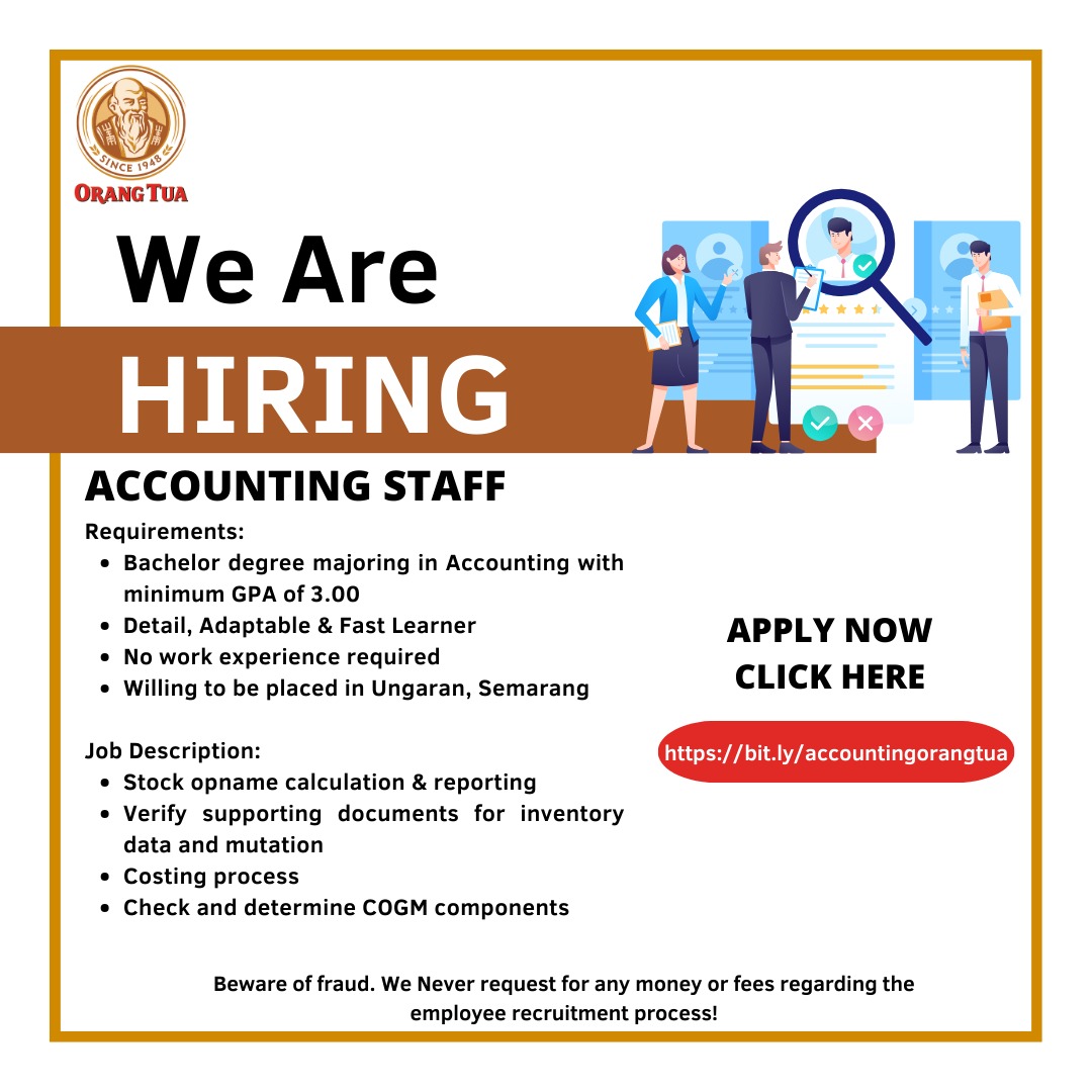 Lowongan Kerja Juli 2024 – PT. BEVERINDO INDAH ABADI – Accounting Staff
