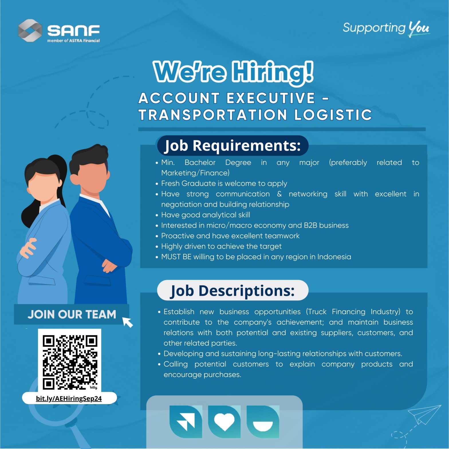 LOWKER Sept2024: SANF of ASTRA FINANCE  || Account Executive – Transportation Logistic