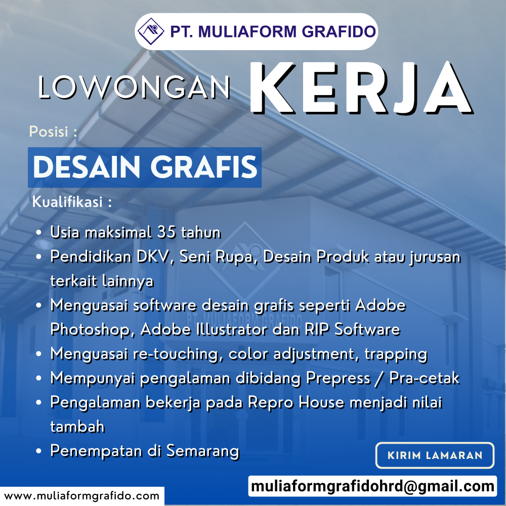 LOWKER Sept2024: PT. MULIAFORM GRAFIDO  || Disain Grafis