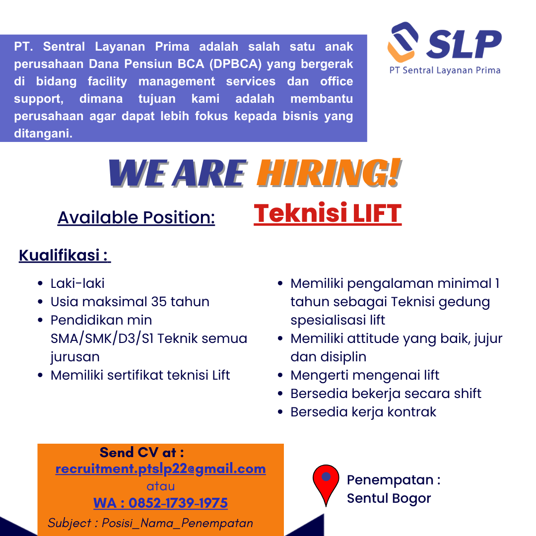 LOWKER Sept2024: Sentral Layanana Prima  || TEknisi LIft