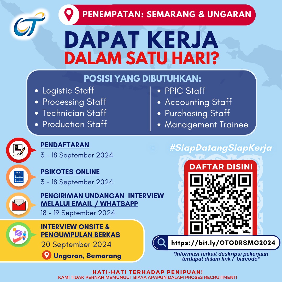 LOWKER Sept2024: ORANGTUA GROUP  // Job Vacancy  (apply deadline: 18 Sept 2024)