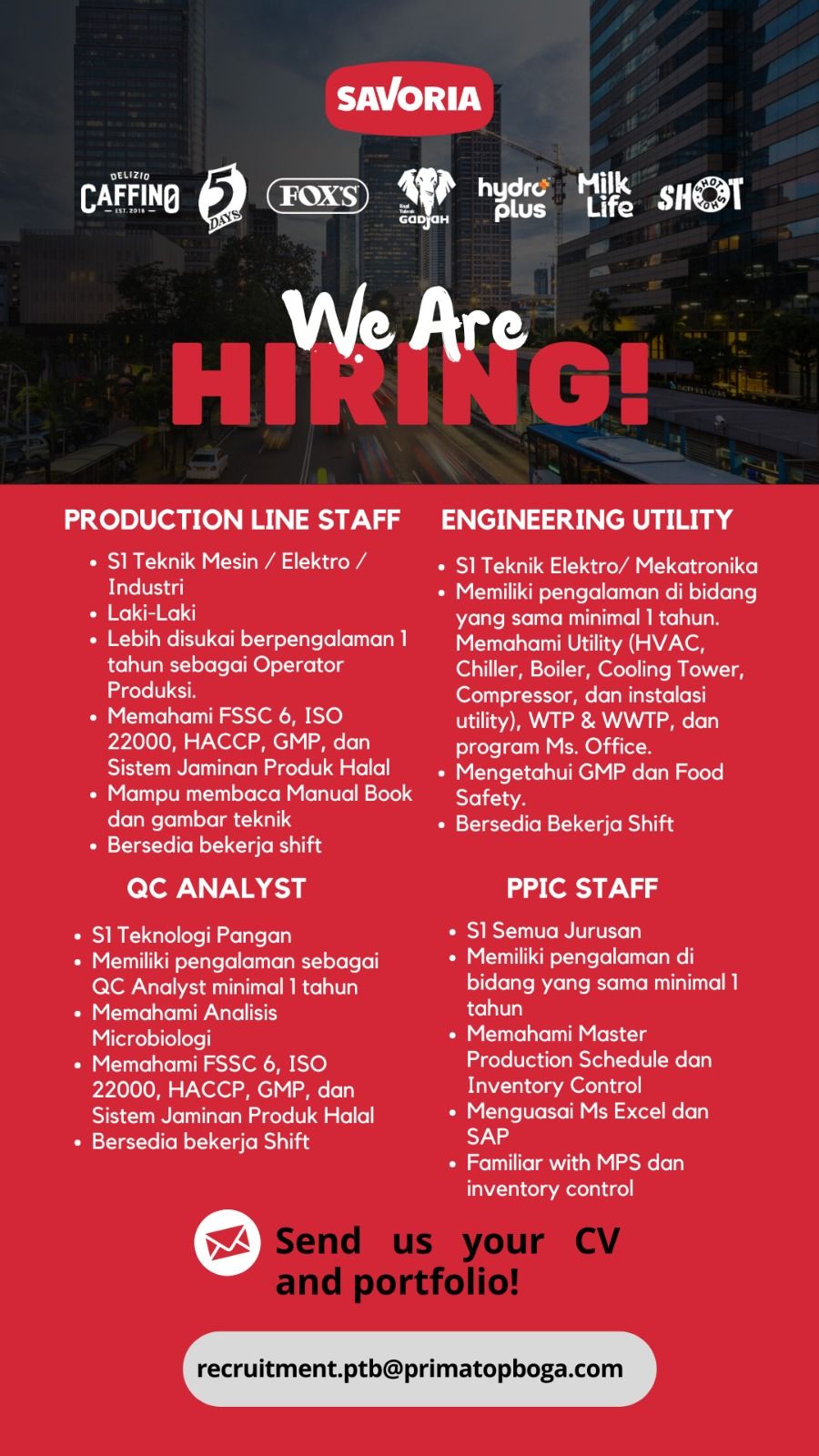 Lowker Sept2024: SAVORIA || Job Vacancy Lowker Sept2024: SAVORIA || Job Vacancy