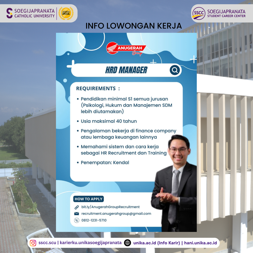 Loker Oktober 2024 – Anugerah Group || HRD Manager Loker Oktober 2024 – Anugerah Group || HRD Manager