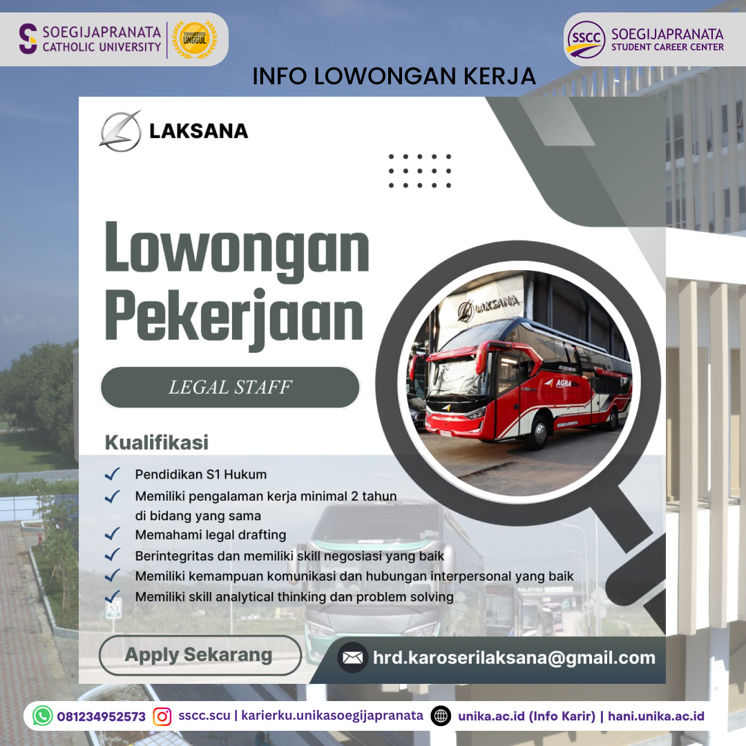 Loker Oktober 2024 – CV Laksana Karoseri || Legal Staff Loker Oktober 2024 – CV Laksana Karoseri || Legal Staff