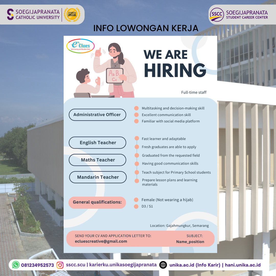 Loker Oktober 2024 – E`clues Creative|| Ragam 1
