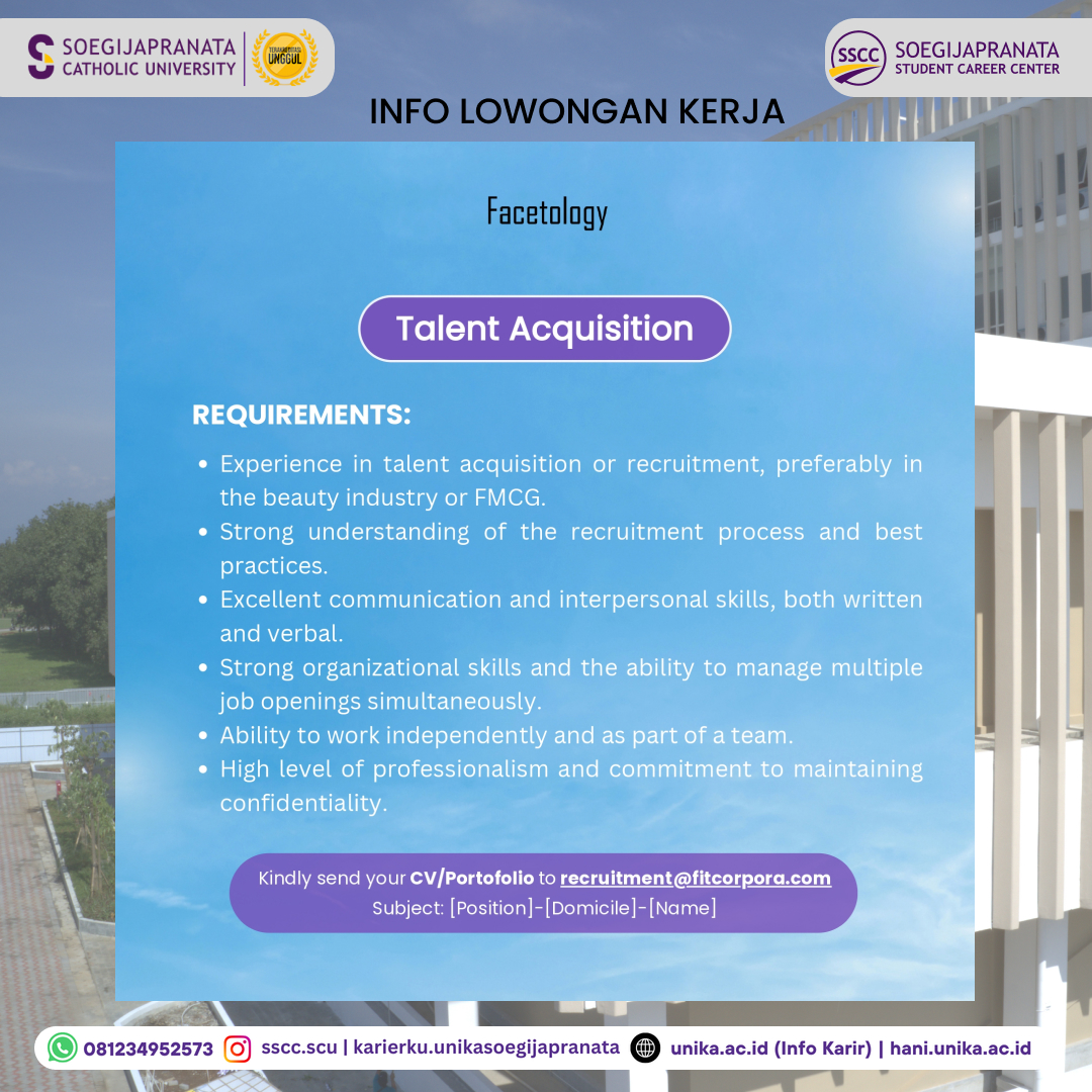 Loker Oktober 2024 – Facetology || Talent Acquisition