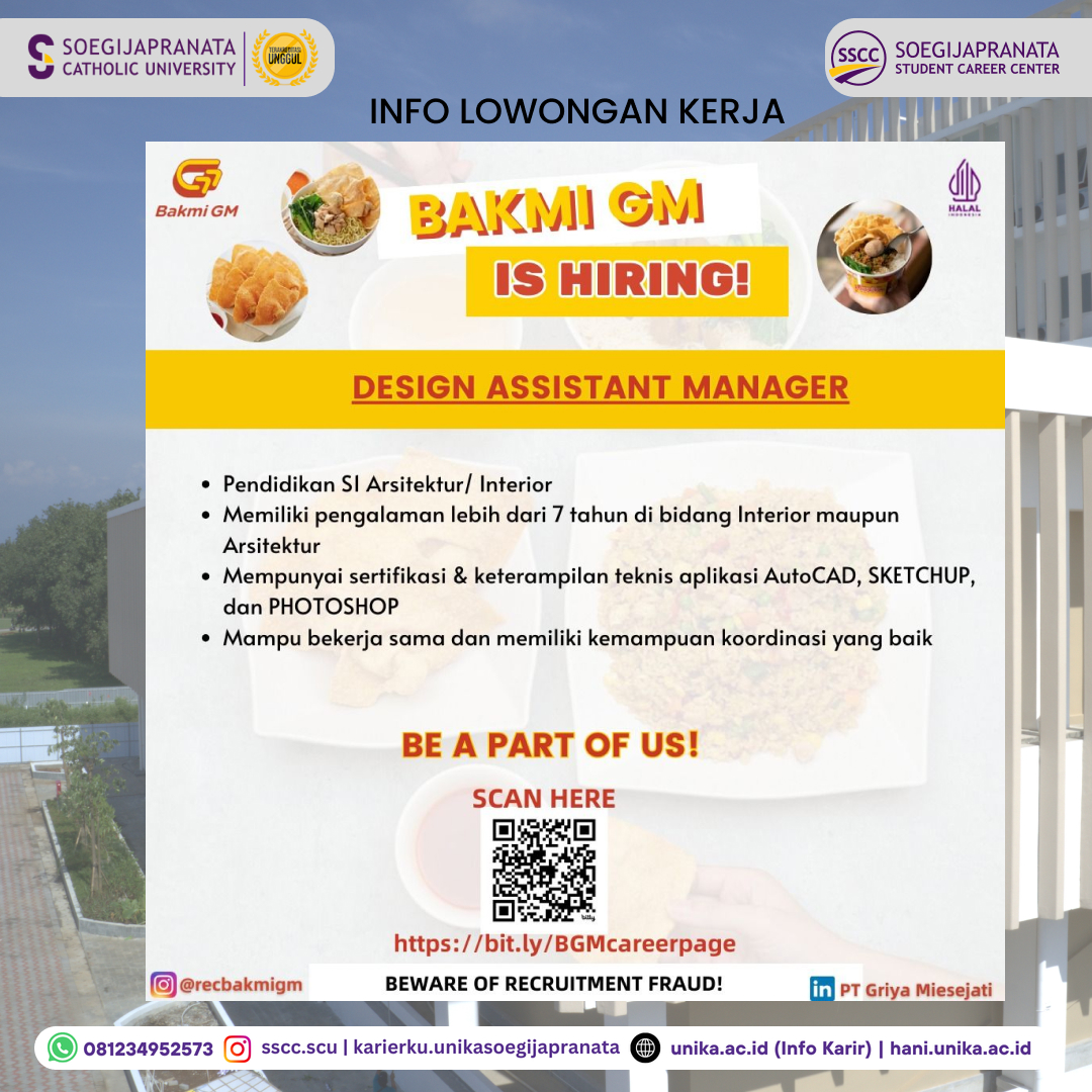Loker Oktober 2024 – Griya Miesejati || Design Assist. Manager Loker Oktober 2024 – Griya Miesejati || Design Assist. Manager