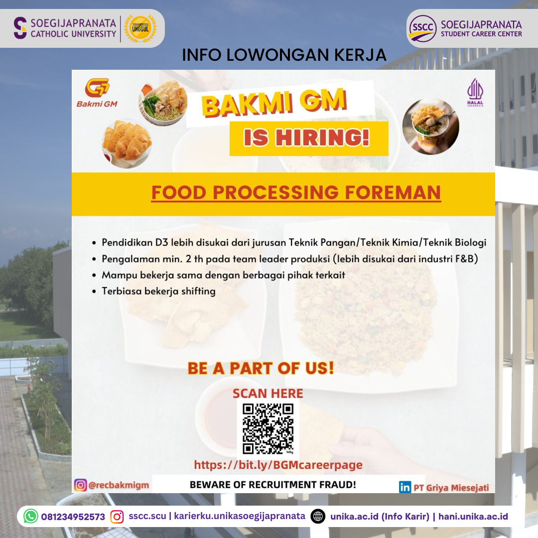 Loker Oktober 2024 – Griya Miesejati || Food Processing Foreman Loker Oktober 2024 – Griya Miesejati || Food Processing Foreman