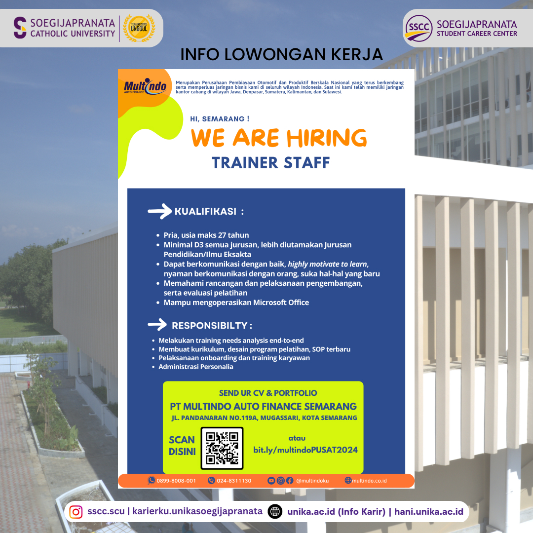 Loker Oktober 2024 – PT Multindo Auto Finance || Trainer Staff