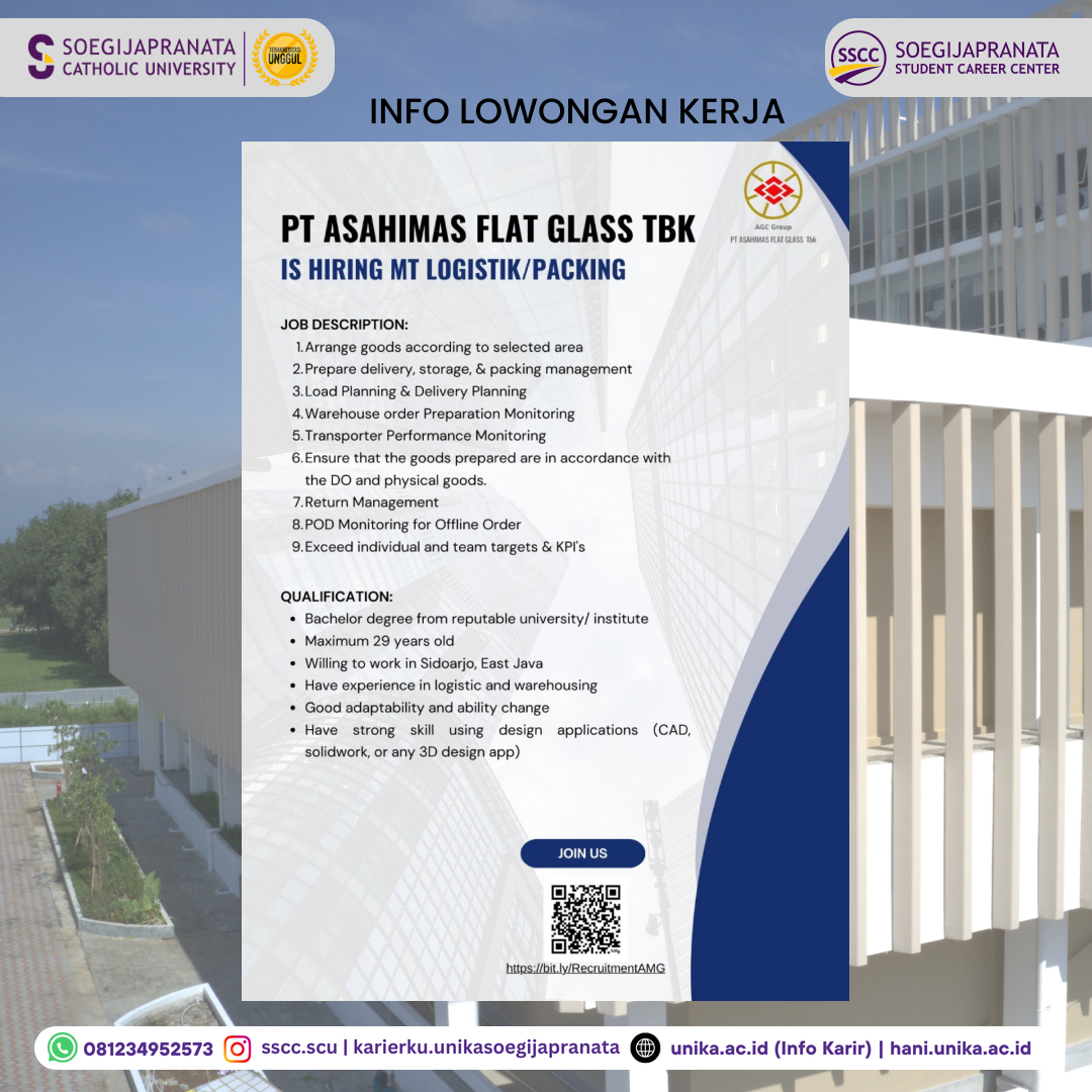 Loker Oktober 2024 – PT Asahimas Flat Glass || MT Logistik