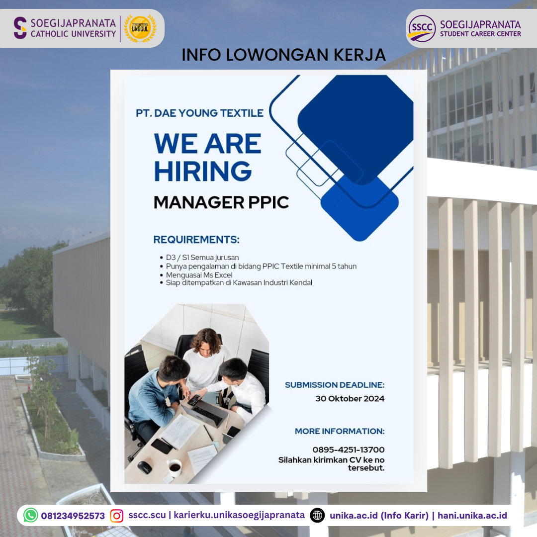 Loker Oktober 2024 – PT Dae Young Textile || Manager PPIC