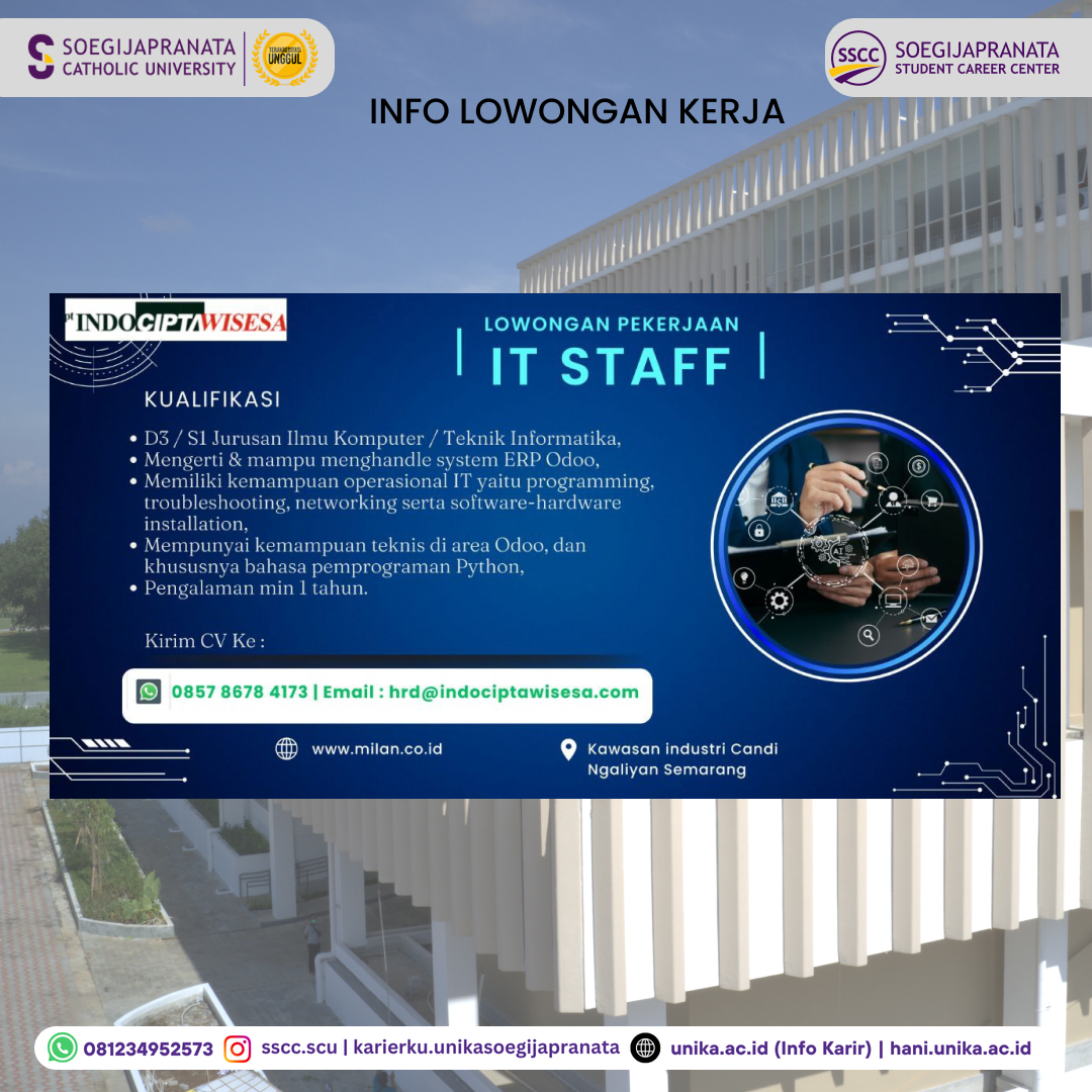 Loker Oktober 2024 – PT Indocipta Wisesa || IT Staff Loker Oktober 2024 – PT Indocipta Wisesa || IT Staff