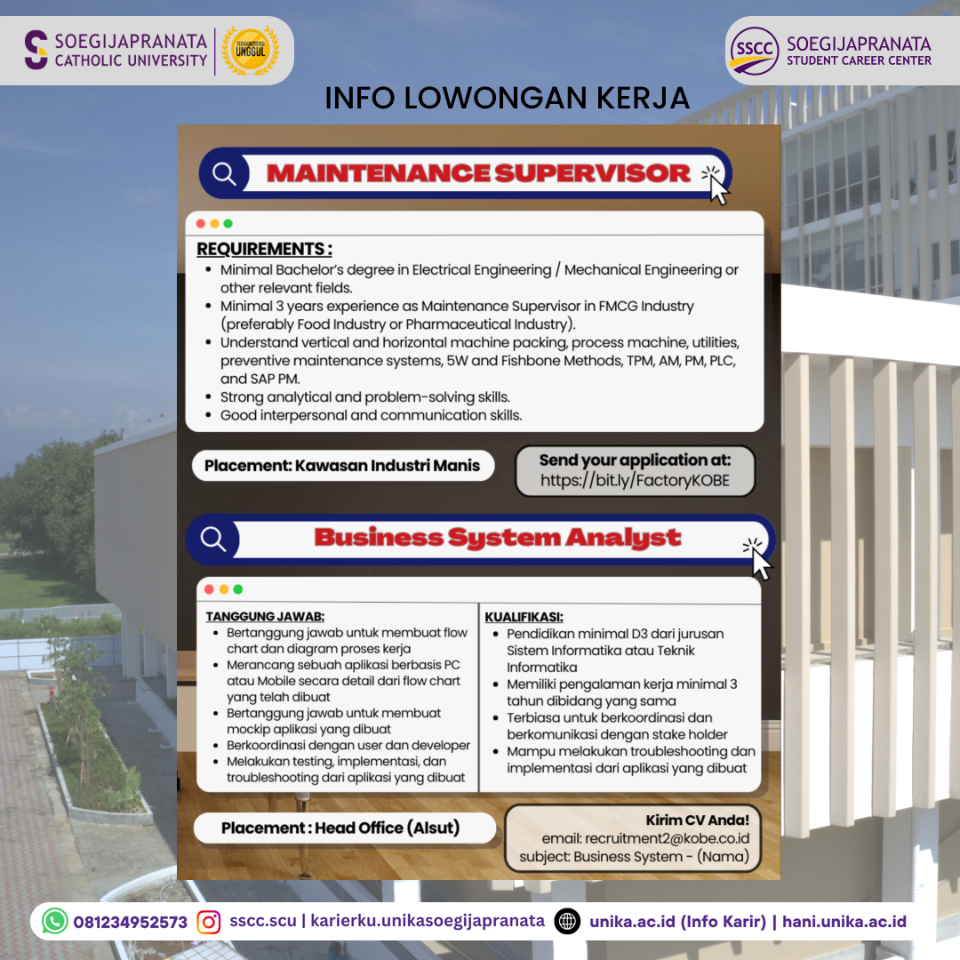 Loker Oktober 2024 – PT Kobe Boga Utama || Job Vacancy 3