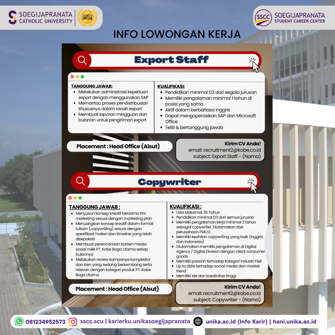 Loker Oktober 2024 – PT Kobe Boga Utama || Job Vacancy 4
