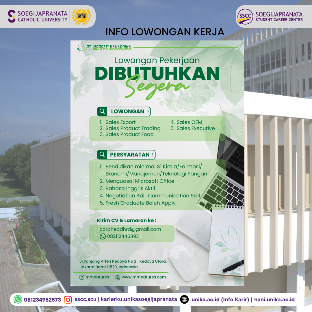 Loker Oktober 2024 – PT Merpati Mahardika || Ragam 1
