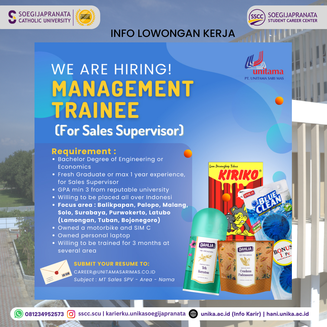Loker Oktober 2024 – PT Unitama Sari Mas || MT Sales SPV Loker Oktober 2024 – PT Unitama Sari Mas || MT Sales SPV
