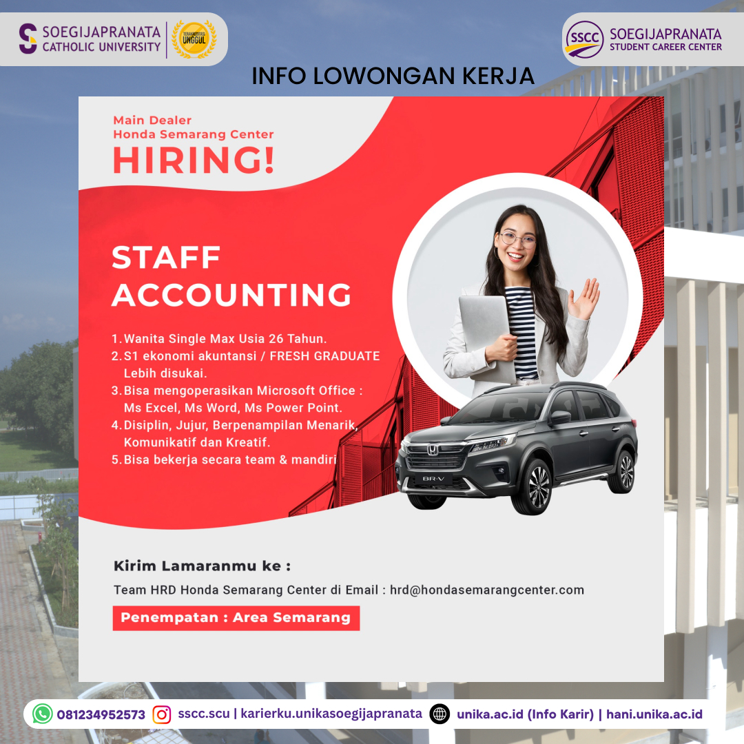 Loker Oktober 2024 – Honda Semarang Center || Staff Accounting