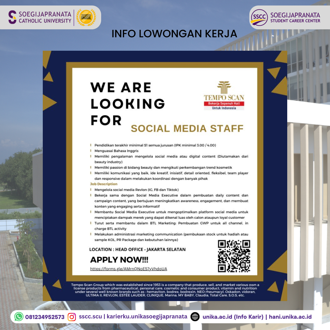 Loker Oktober 2024 – Tempo Scan Group || Social Media Staff