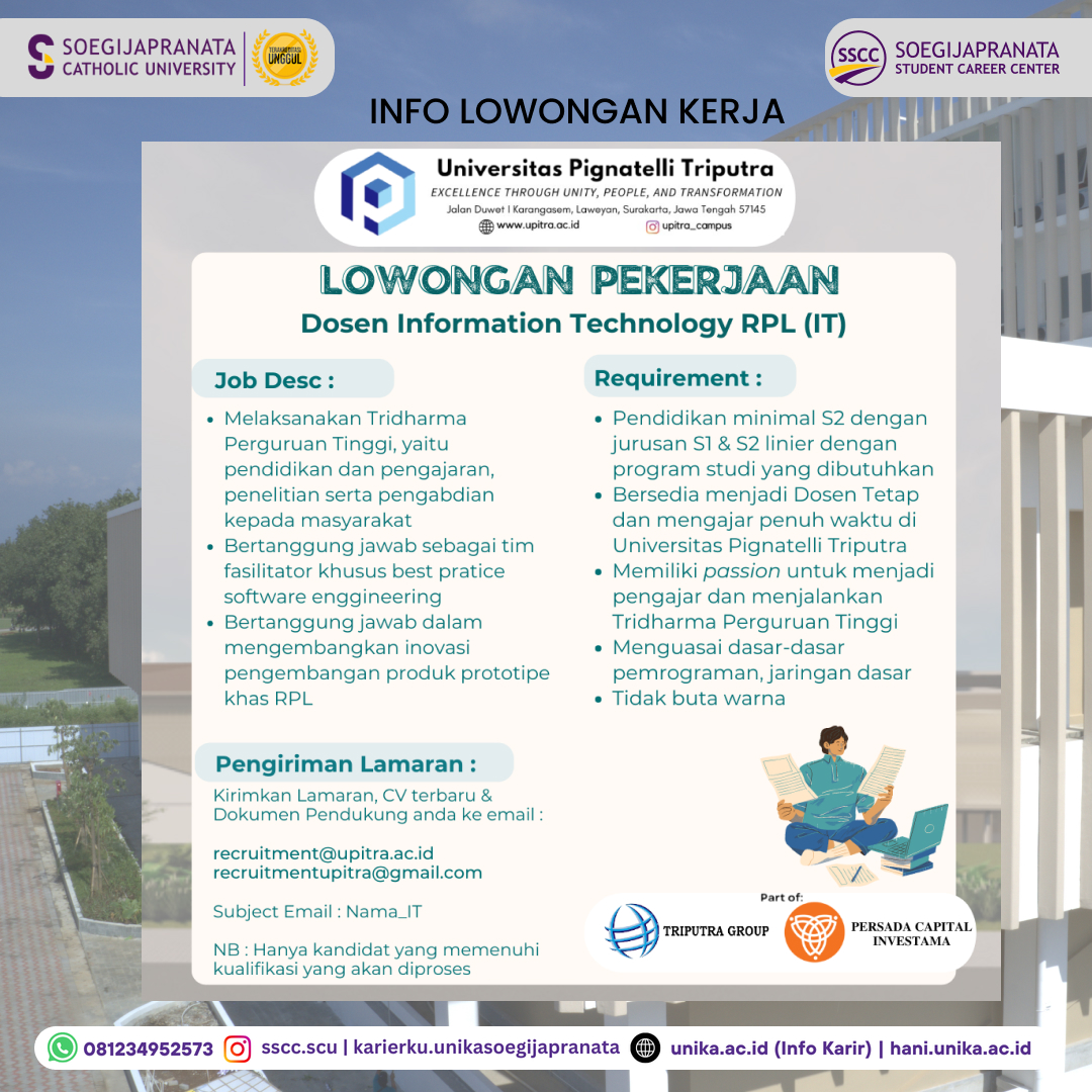 Loker Oktober 2024 – Univ. Pignatelli Triputra || Dosen IT RPL
