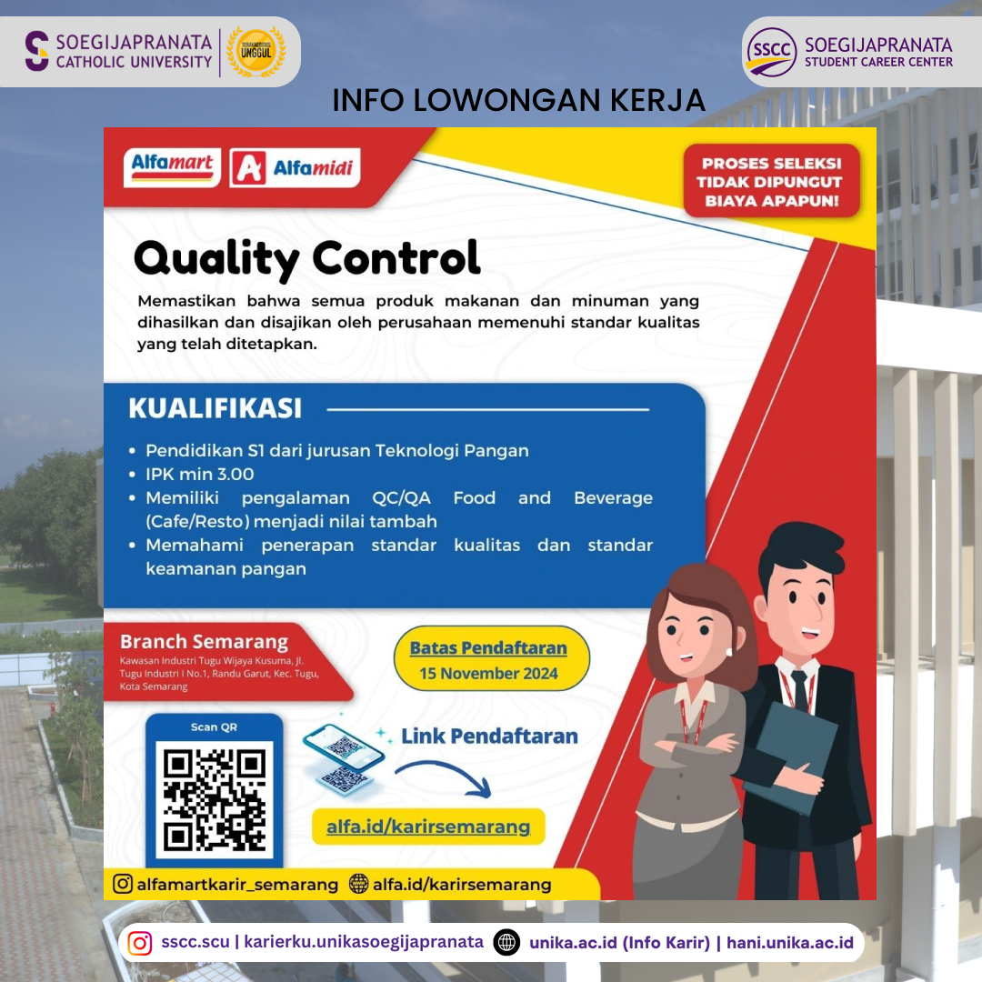 Loker November 2024 – Alfamart || Quality Control Loker November 2024 – Alfamart || Quality Control