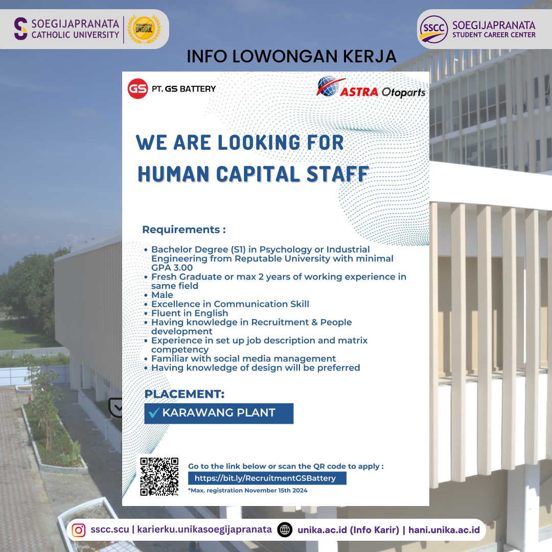 Loker November 2024 – PT GS Battery || Human Capital Staff