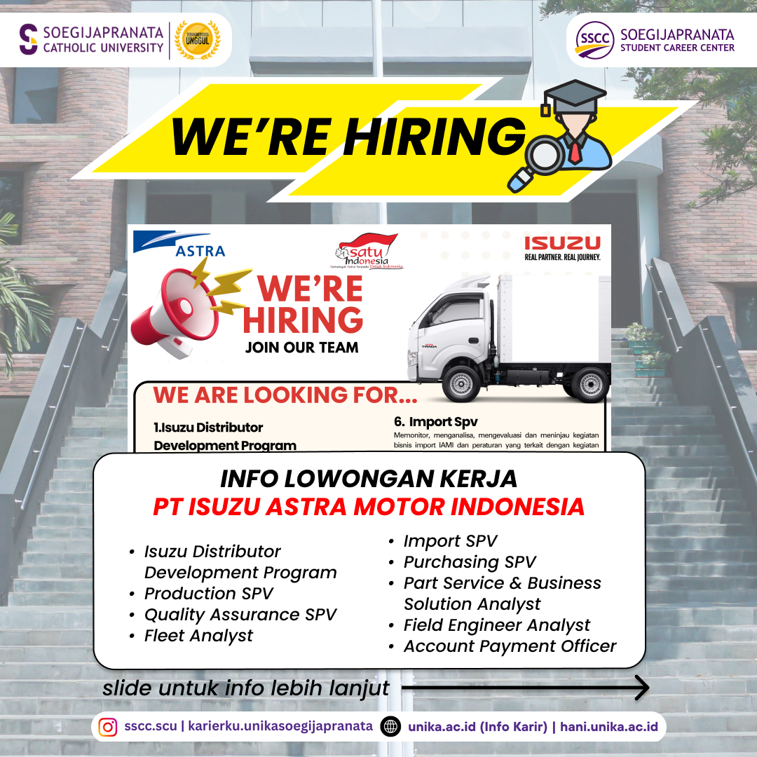 Loker November 2024 – PT Isuzu Astra Motor Indonesia || Job Vacancy