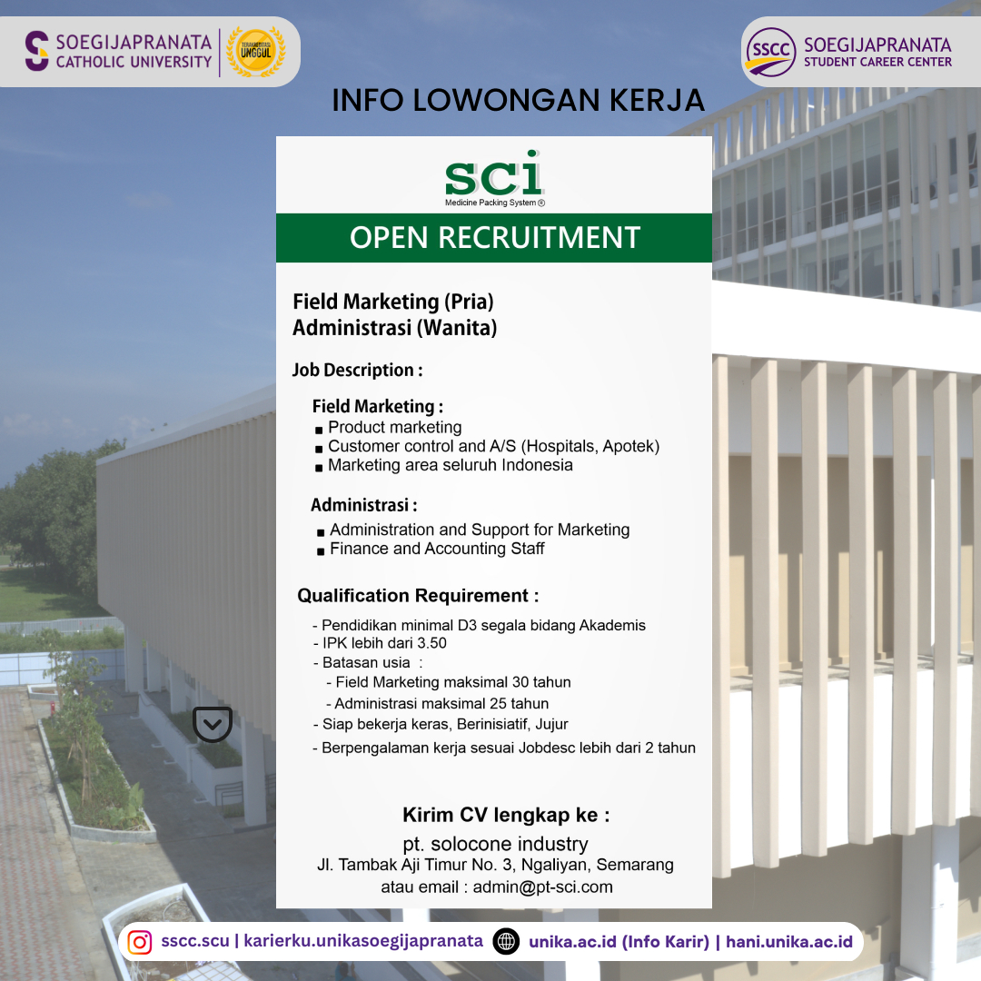 Loker November 2024 – PT Solocone Industry || Job Vacancy