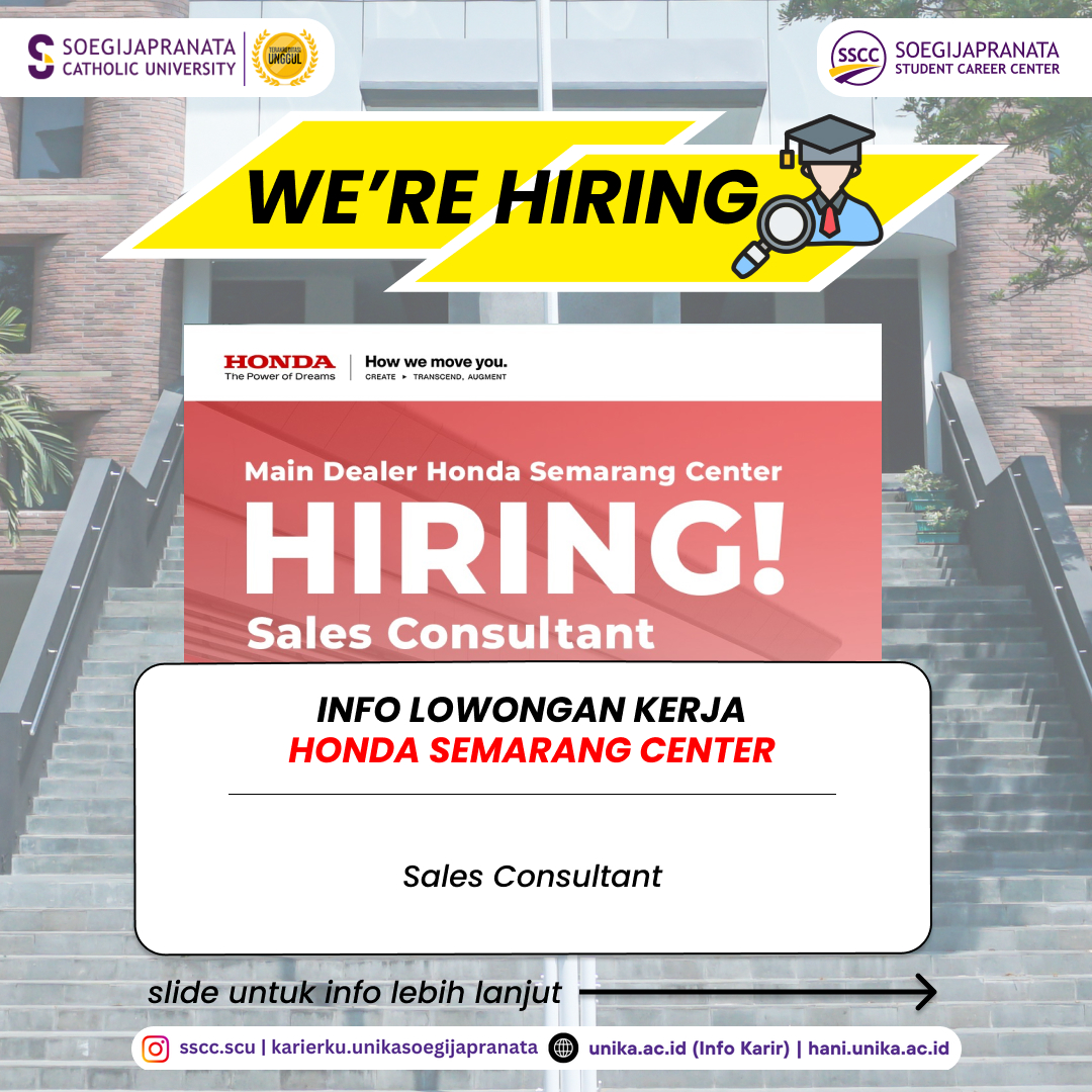 Loker Desember 2024 – Honda Semarang Center || Sales Consultant