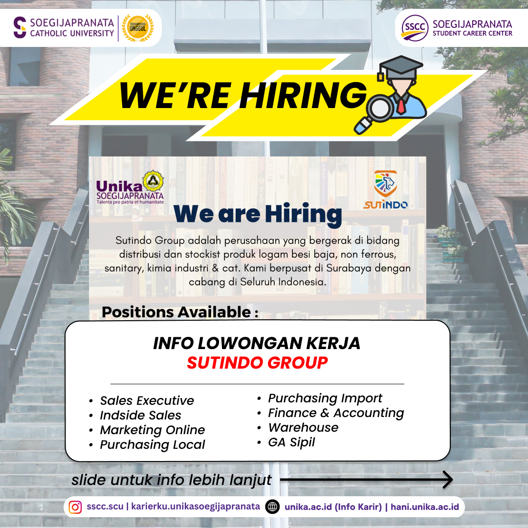 Loker Desember 2024 – Sutindo Group || Job Vacancy