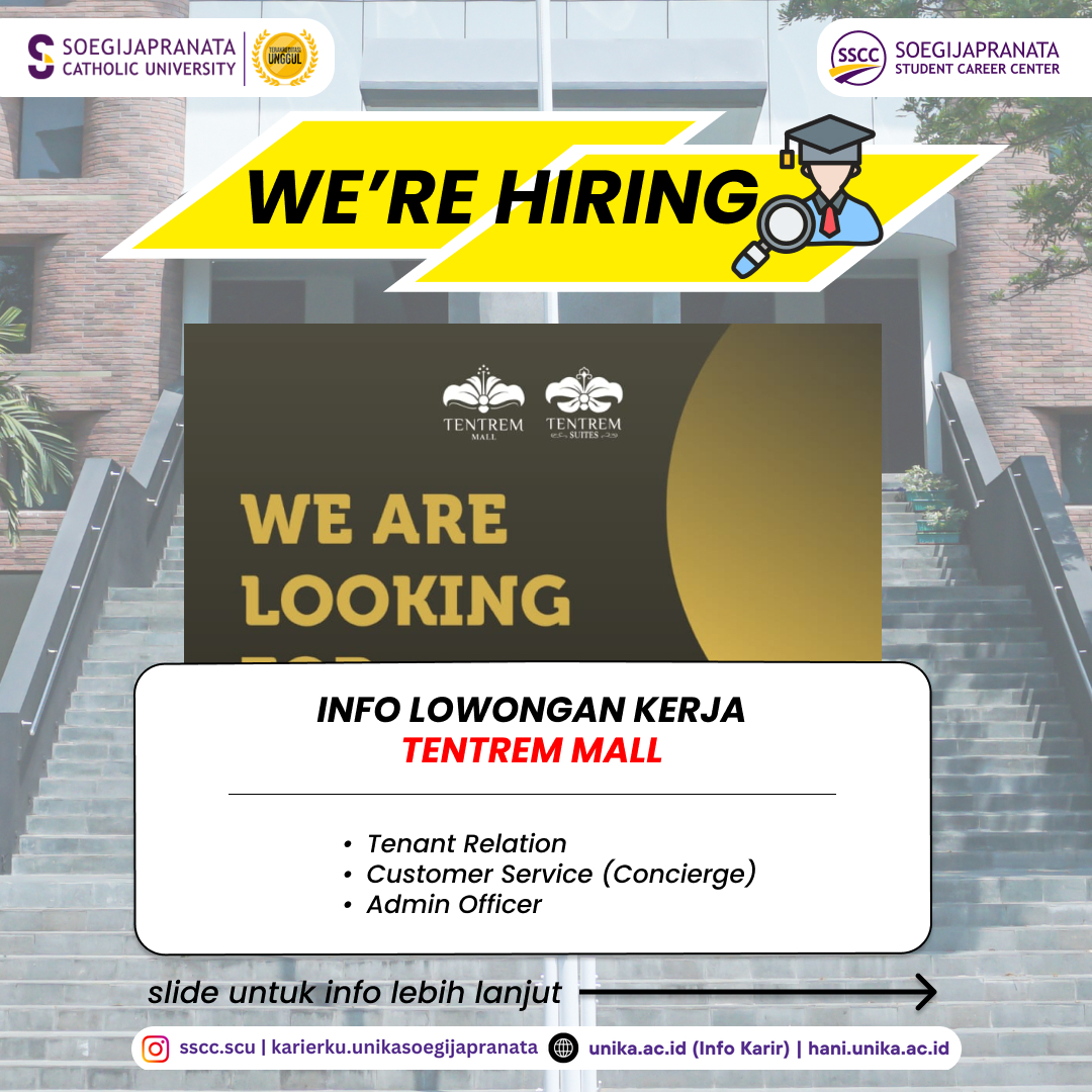 Loker Desember 2024 – Tentrem Mall || Job Vacancy