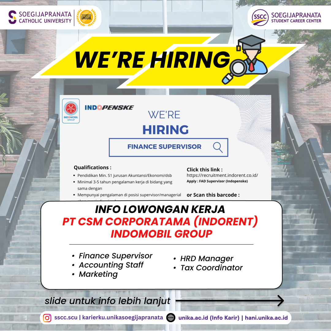 Loker Januari 2025 – PT.CSM Corporatama (Indorent) Indomobil Group || Job Vacancy