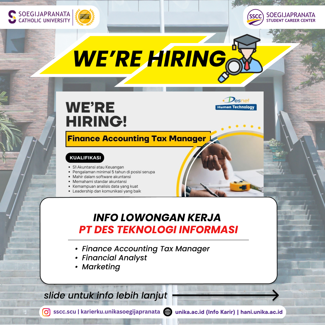 Loker Januari 2025 – PT DES Teknologi Informasi || Job Vacancy