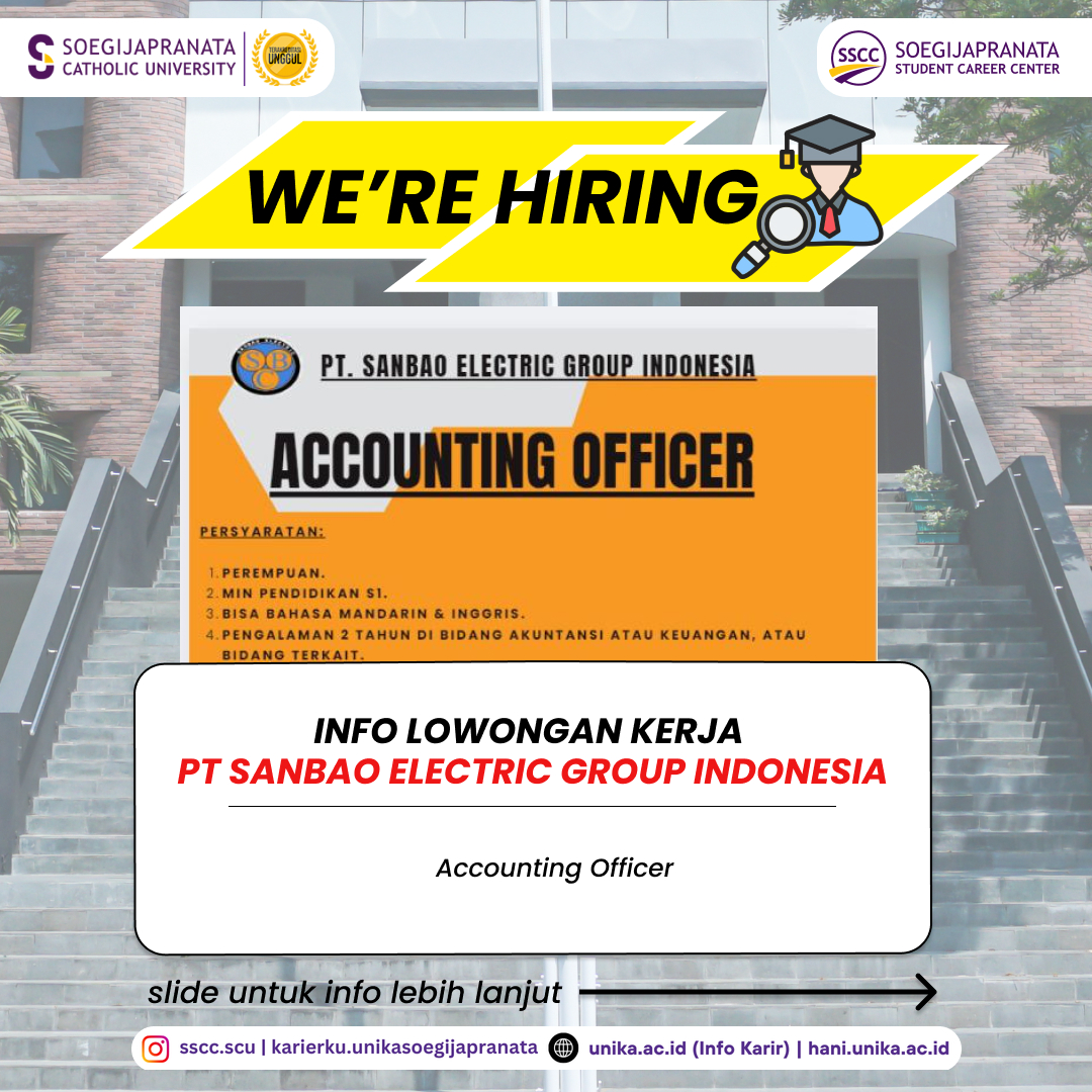Loker Januari 2025 – PT Sanbao Electric Group Indonesia || Accounting Officer
