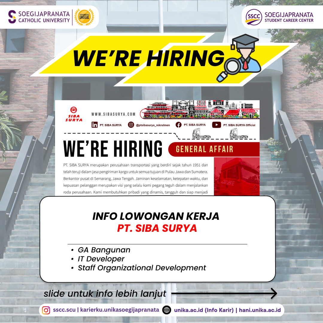 Loker Januari 2025 – PT Siba Surya || Job Vacancy