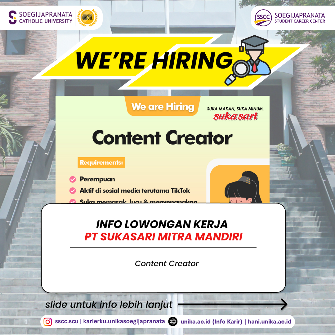 Loker Januari 2025 – PT Sukasari Mitra Mandiri || Content Creator