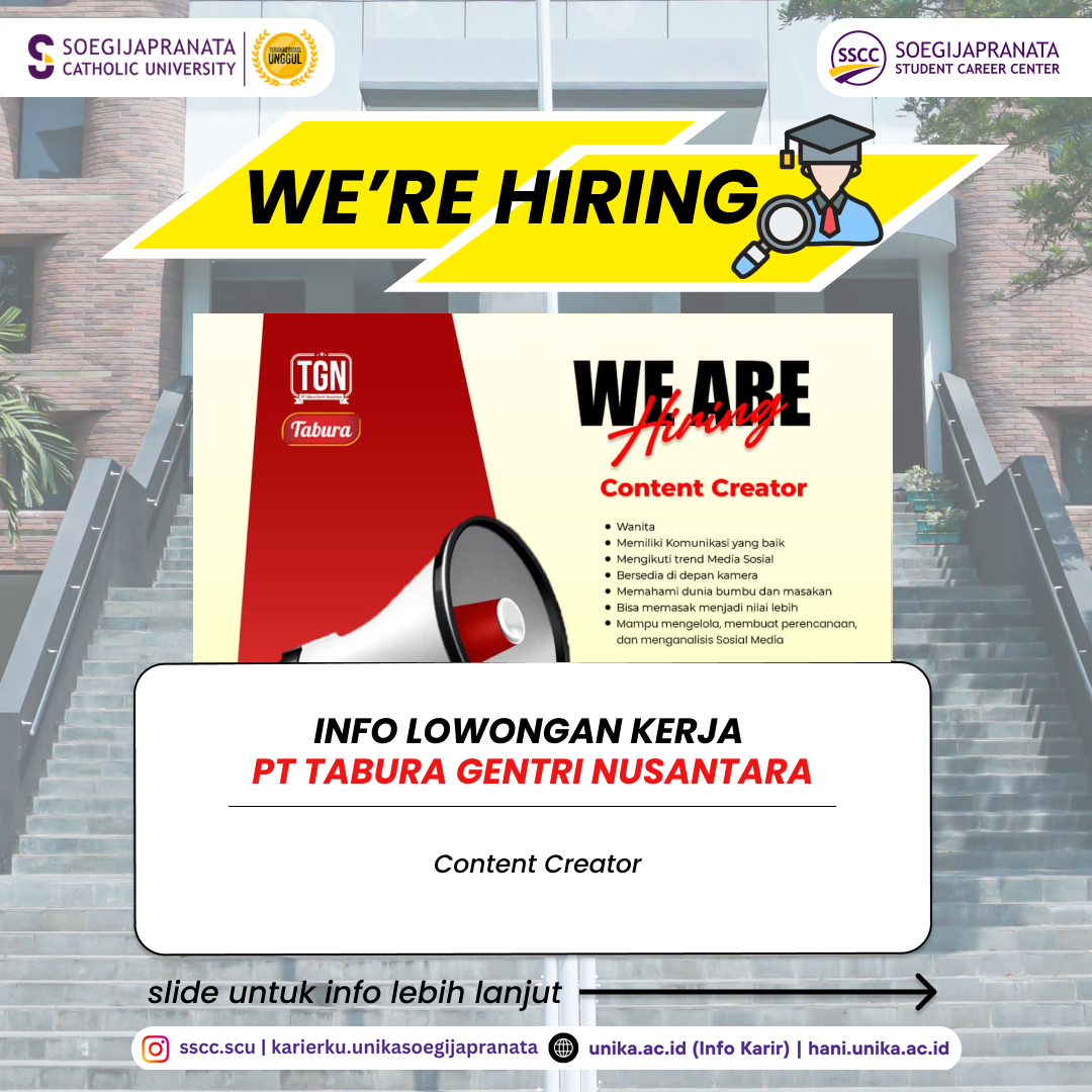 Loker januari 2025 – PT Tabura Gentri Nusantara || Content Creator